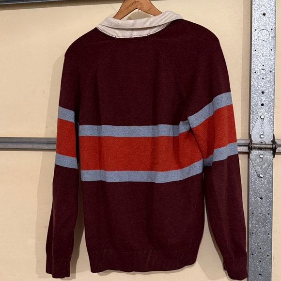 LL BEAN Men's Wicked Soft Cotton/Cashmere Sweater, Rugby Polo, Stripe - Picture 7 of 7